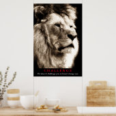 Sepia Lion Motivatie uitdaging Poster (Keuken)