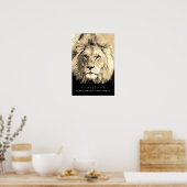  Sepia Lion Motivatie uitdaging Poster (Keuken)