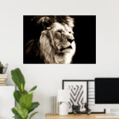 Sepia Lion Poster (Thuiskantoor)