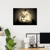 Sepia Lion - Wild Animal Ouderwets Fotografie Poster (Thuiskantoor)