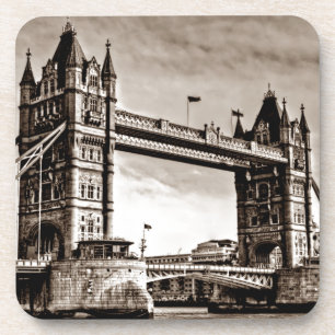  Sepia London Tower Bridge Bier Onderzetter