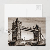  Sepia London Tower Bridge Briefkaart (Voorkant / Achterkant)