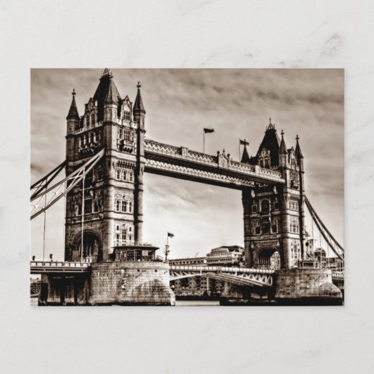 Sepia London Tower Bridge Briefkaart (Voorkant)