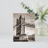  Sepia London Tower Bridge Briefkaart (Staand voorkant)
