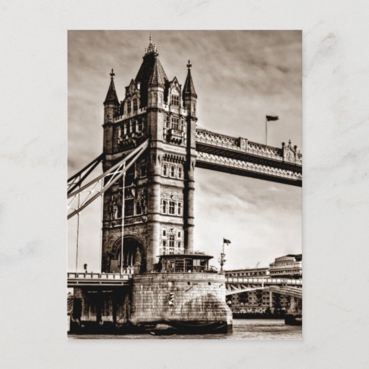  Sepia London Tower Bridge Briefkaart (Voorkant)