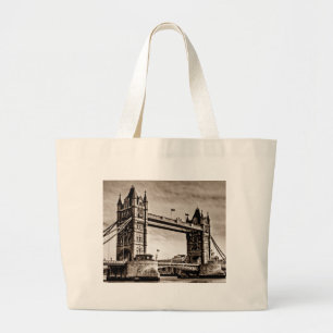 Sepia London Tower Bridge Grote Tote Bag