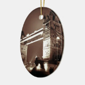  Sepia London Tower Bridge Keramisch Ornament (Links)
