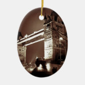  Sepia London Tower Bridge Keramisch Ornament (Voorkant)