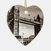  Sepia London Tower Bridge Keramisch Ornament (Rechts)