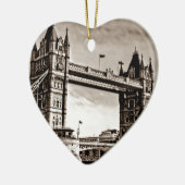  Sepia London Tower Bridge Keramisch Ornament (Links)