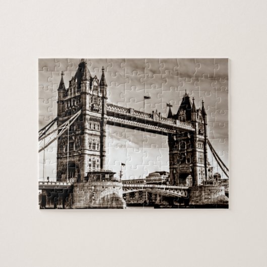  Sepia London Tower Bridge Legpuzzel (Horizontaal)