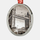 Sepia London Tower Bridge Metalen Ornament (Links)