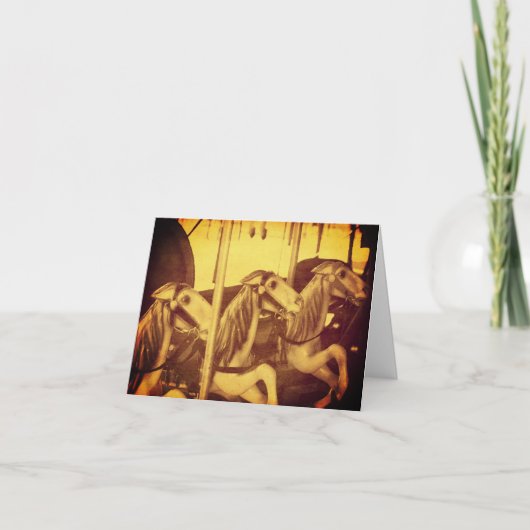 Sepia look Carousel Horses Let op Kaart (Voorkant)