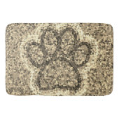 Sepia Low Poly Dog Paw Print Badmat (Voorkant)
