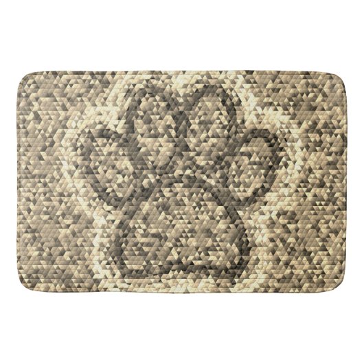 Sepia Low Poly Dog Paw Print Badmat (Voorkant)