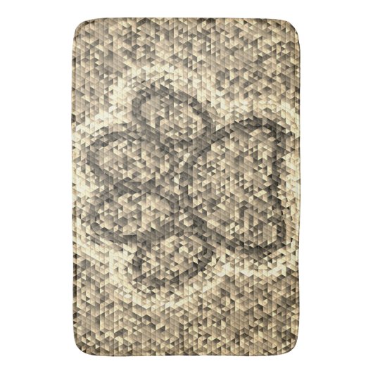 Sepia Low Poly Dog Paw Print Badmat (Voorkant Verticaal)