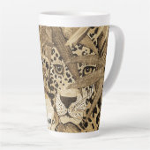 Sepia Luipaard Latte Mok (Rechterhoek)