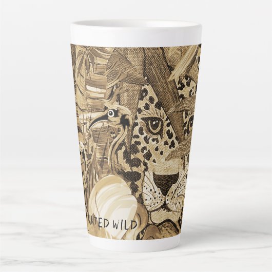 Sepia Luipaard Latte Mok (Voorkant)
