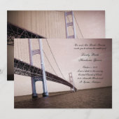 Sepia  Mackinac Bridge Weddenschap Kaart (Voorkant / Achterkant)