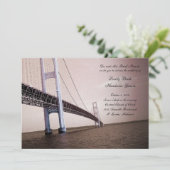 Sepia  Mackinac Bridge Weddenschap Kaart (Staand voorkant)