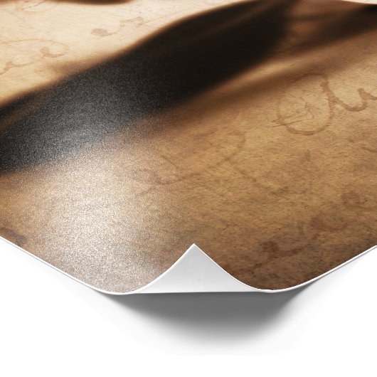 Sepia Magnolia Flower Floral Foto Afdruk (Hoek)