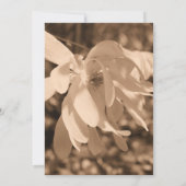 Sepia Magnolia Flower Wedding Invitation Kaart (Achterkant)