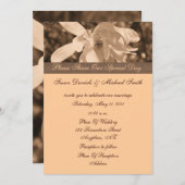 Sepia Magnolia Flower Wedding Invitation Kaart (Voorkant / Achterkant)