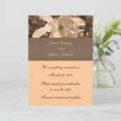 Sepia Magnolia Flower Wedding Save the Date Kaart (Staand voorkant)