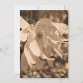 Sepia Magnolia Flower Wedding Save the Date Kaart (Achterkant)