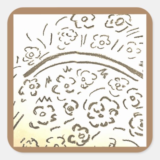 Sepia mand met handvat vierkante sticker (Voorkant)