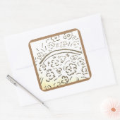 Sepia mand met handvat vierkante sticker (Envelop)