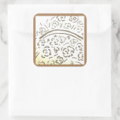 Sepia mand met handvat vierkante sticker (Tas)