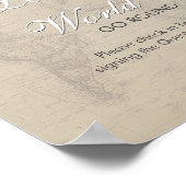 Sepia Map Vrijgezellenfeest Reisthema Aanmelden Poster (Hoek)