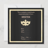 SEPIA MASK ELEGANT BACHELORETTE MASQUERADE PARTIJ KAART (Achterkant)