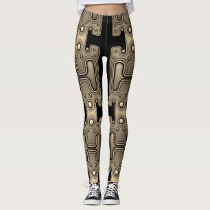 Sepia Mechanische Android Futuristische Robot Leggings
