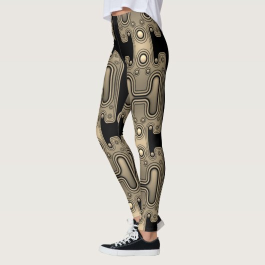 Sepia Mechanische Android Futuristische Robot Leggings (Links)