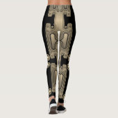 Sepia Mechanische Android Toekomst Robot Leggings (Achterkant)