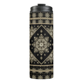 Sepia Medailles op zwarte Thermische Tumbler Thermosbeker