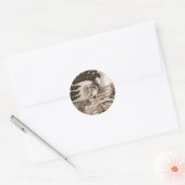Sepia Merry Horse Ronde Sticker (Envelop)