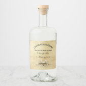 sepia met verdringing stijlvol likeurfles etiket (Voorkant)