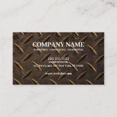 Sepia Metalen Textuur Custom Construction Worker Visitekaartje (Achterkant)