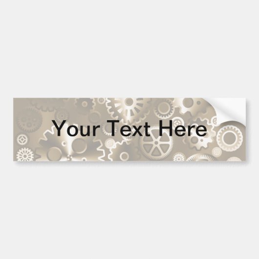 Sepia metallic tandwielen bumpersticker (Voorkant)
