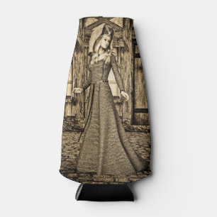 Sepia Middeleeuwse Prinses Renaissance Kunst Flesjeskoeler