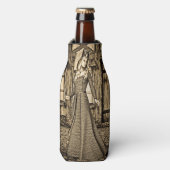 Sepia Middeleeuwse Prinses Renaissance Kunst Flesjeskoeler (Fles Voorkant)