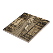 Sepia Middeleeuwse Prinses Renaissance Kunst Tegeltje (Zijkant)