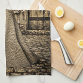 Sepia Middeleeuwse Prinses Renaissance Kunst Theedoek (Quarter Fold)