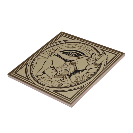 Sepia Minton Jack & Beanstalk Fairy Tale Tile Tegeltje (Zijkant)
