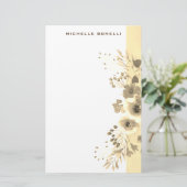 Sepia Modern Minimalistisch Professioneel Bloem Briefpapier (Staand voorkant)