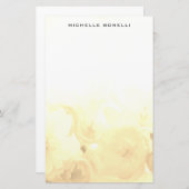 Sepia modern minimalistisch professioneel bloemend briefpapier (Voorkant / Achterkant)