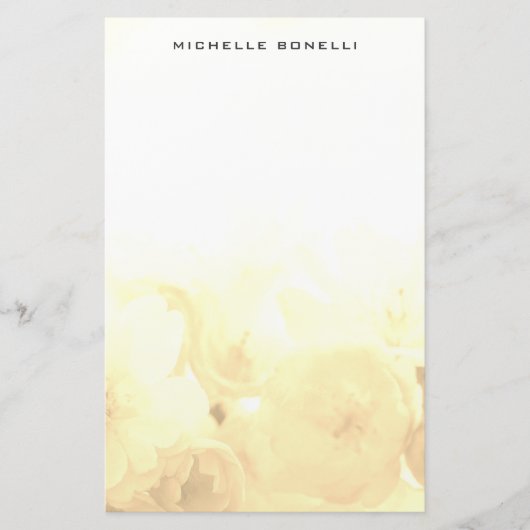 Sepia modern minimalistisch professioneel bloemend briefpapier (Voorkant)